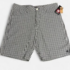 NWT Element black and white plaid‎ bermuda shorts men’s Size 38